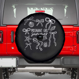Pregnant Girl Summer Spare Tire Cover Beach Pregnancy Announcement Summer Baby Shower TS10 Black Print Your Wear