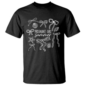 Pregnant Girl Summer T Shirt Beach Pregnancy Announcement Summer Baby Shower TS10 Black Print Your Wear