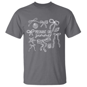 Pregnant Girl Summer T Shirt Beach Pregnancy Announcement Summer Baby Shower TS10 Charcoal Print Your Wear