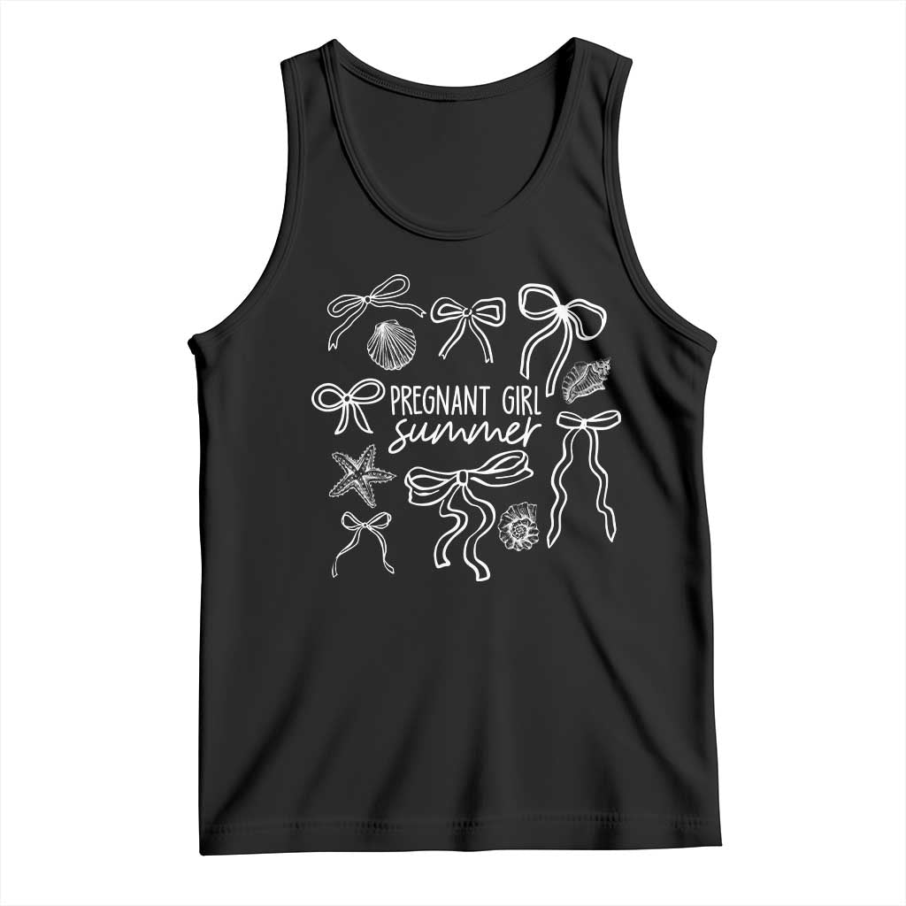 Pregnant Girl Summer Tank Top Beach Pregnancy Announcement Summer Baby Shower TS10 Black Print Your Wear
