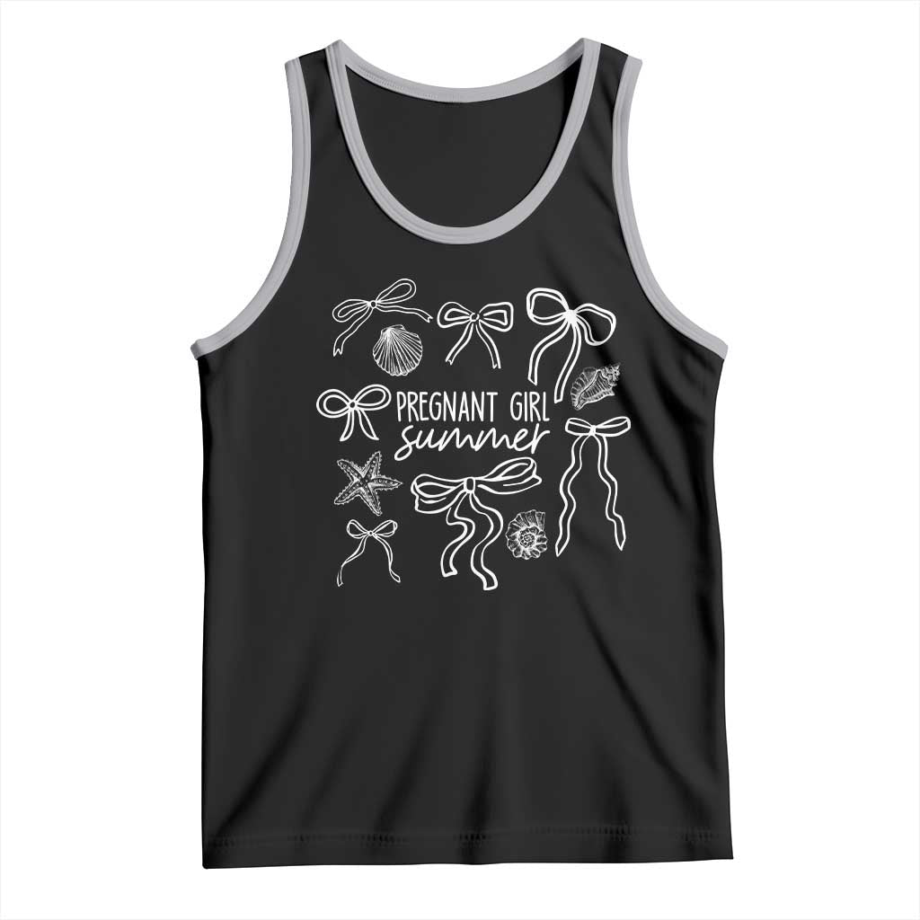 Pregnant Girl Summer Tank Top Beach Pregnancy Announcement Summer Baby Shower TS10 Black Athletic Heather Print Your Wear