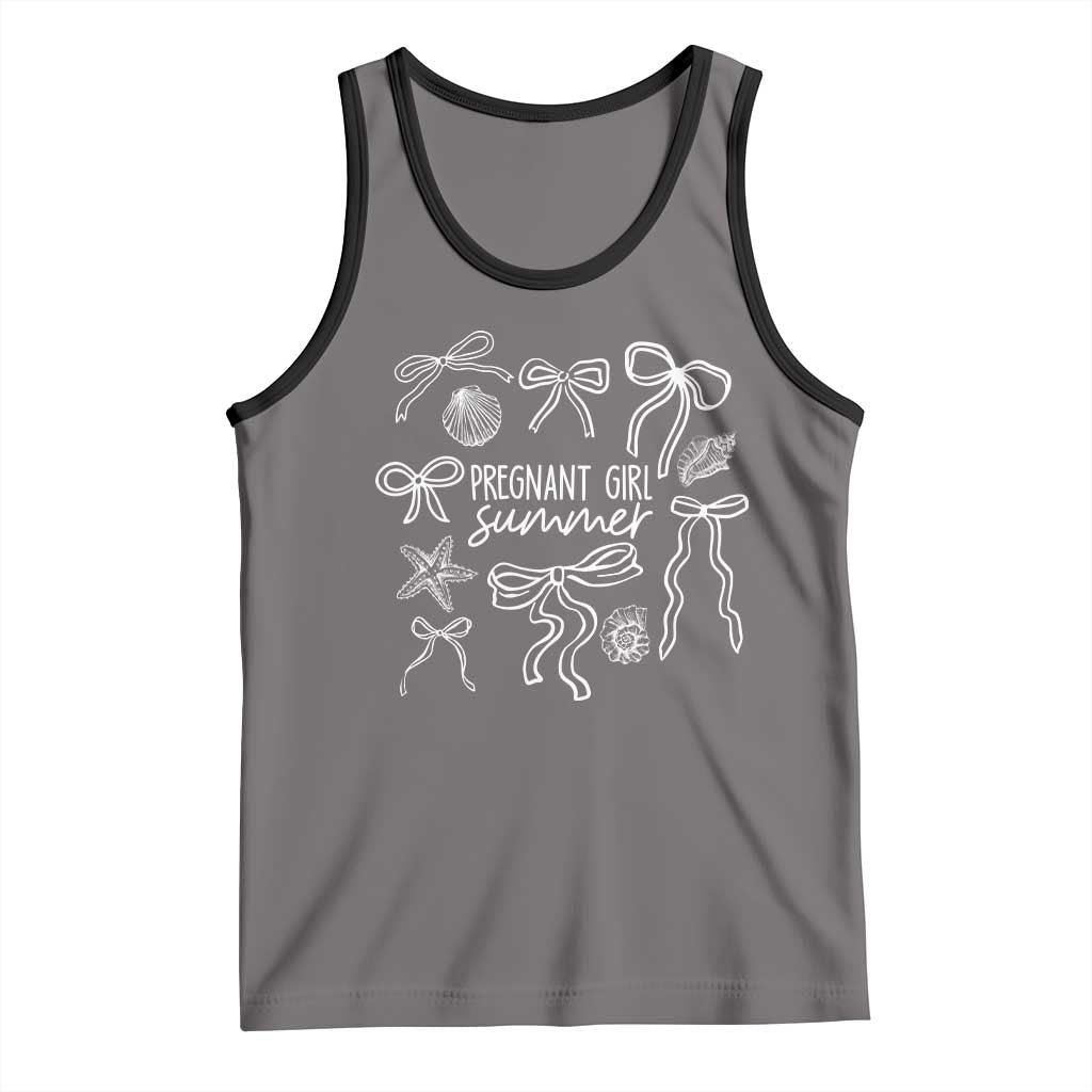 Pregnant Girl Summer Tank Top Beach Pregnancy Announcement Summer Baby Shower TS10 Deep Heather Black Print Your Wear