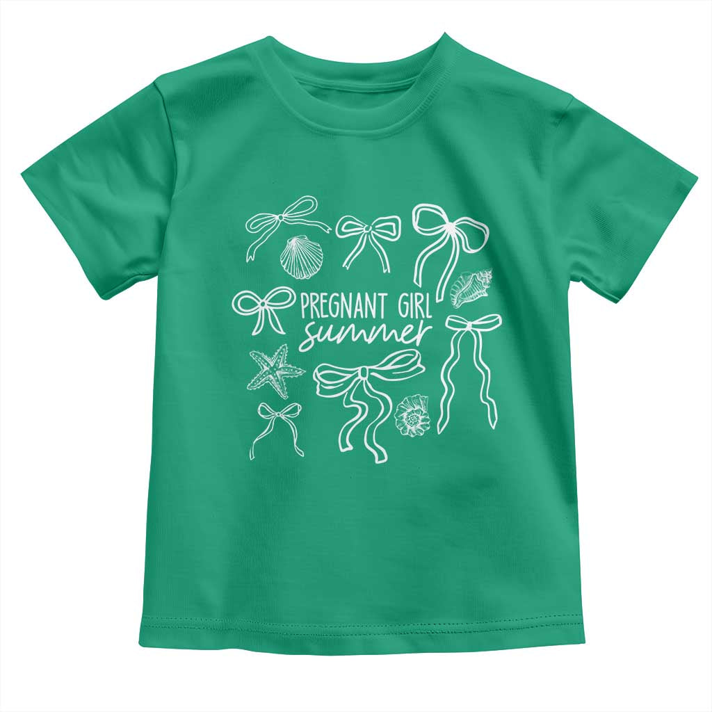 Pregnant Girl Summer Toddler T Shirt Beach Pregnancy Announcement Summer Baby Shower TS10 Irish Green Print Your Wear