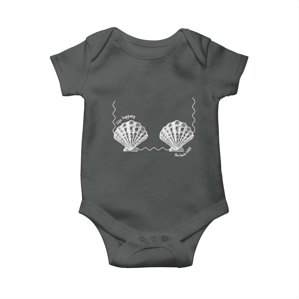 Seashell Bra Baby Onesie Mermaid Cute Summer Beach Vacation TS10 Dark Heather Print Your Wear