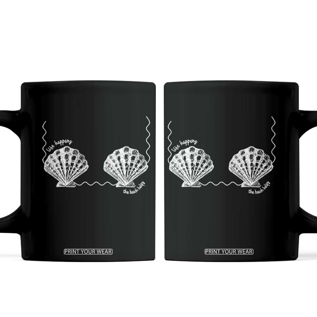 Seashell Bra Coffee Mug Mermaid Cute Summer Beach Vacation TS10 Black Print Your Wear