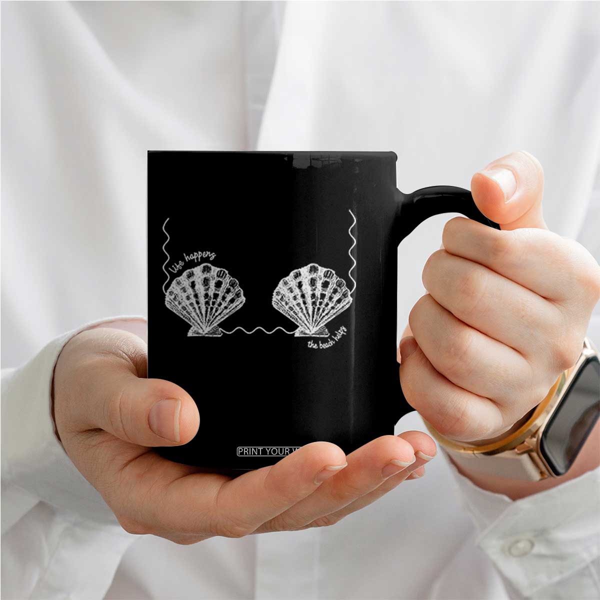 Seashell Bra Coffee Mug Mermaid Cute Summer Beach Vacation TS10 Print Your Wear