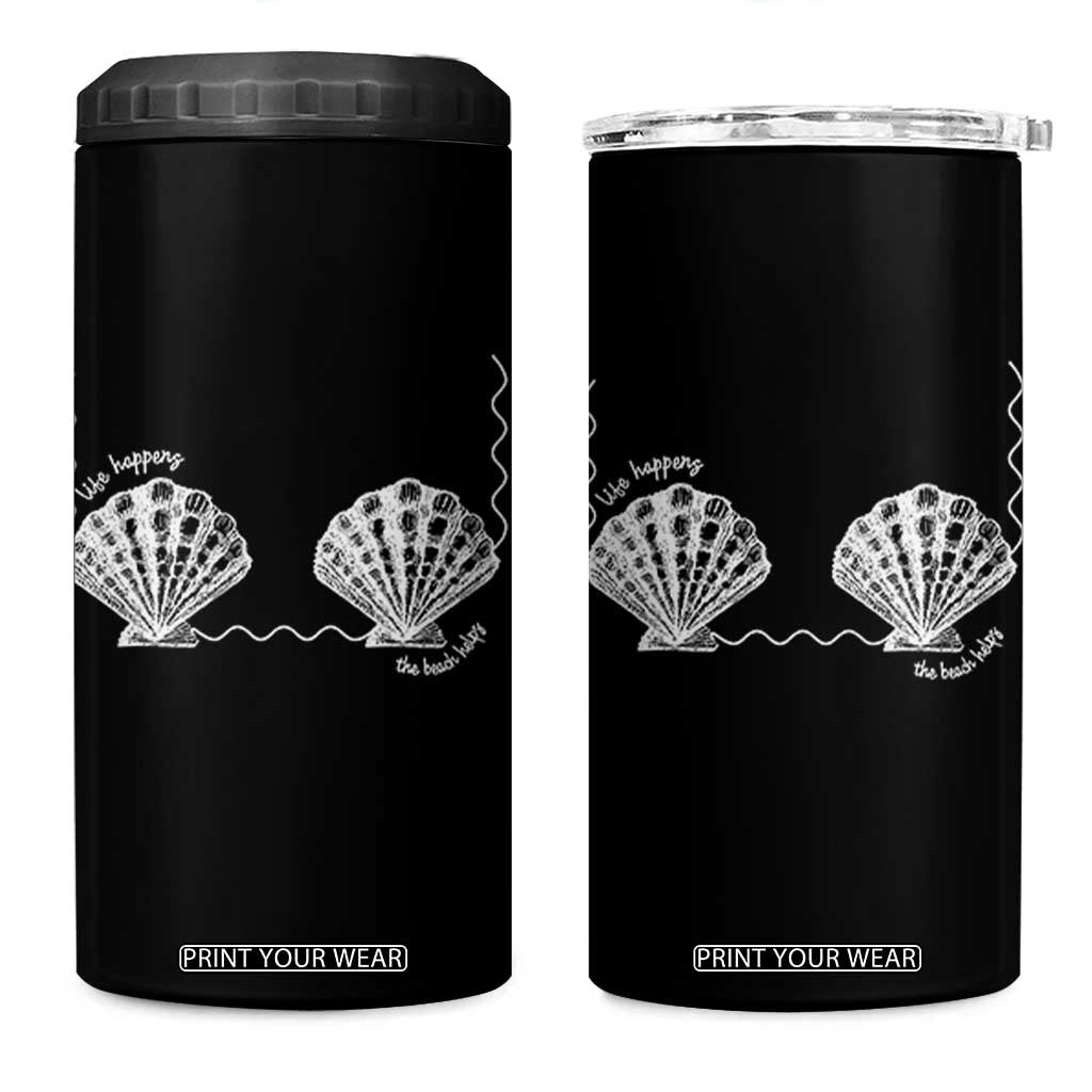 Seashell Bra 4 in 1 Can Cooler Tumbler Mermaid Cute Summer Beach Vacation TS10 One Size: 16 oz Black Print Your Wear