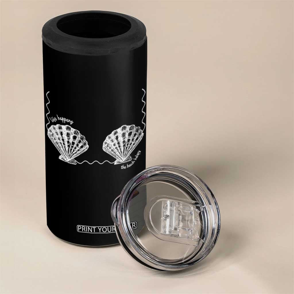 Seashell Bra 4 in 1 Can Cooler Tumbler Mermaid Cute Summer Beach Vacation TS10 Print Your Wear