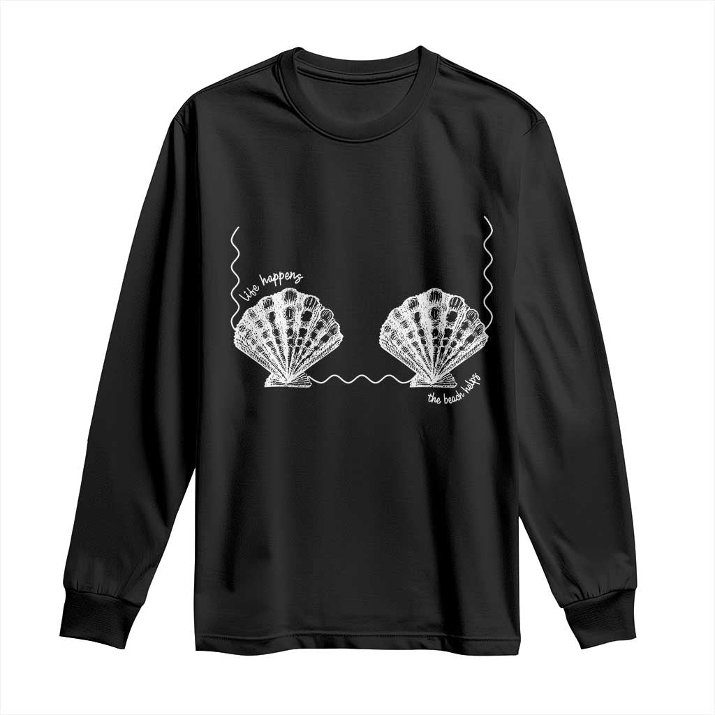 Seashell Bra Long Sleeve Shirt Mermaid Cute Summer Beach Vacation TS10 Black Print Your Wear