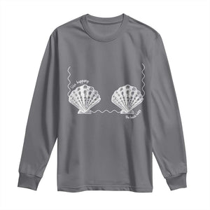 Seashell Bra Long Sleeve Shirt Mermaid Cute Summer Beach Vacation TS10 Charcoal Print Your Wear