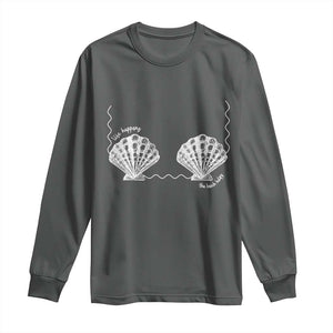 Seashell Bra Long Sleeve Shirt Mermaid Cute Summer Beach Vacation TS10 Dark Heather Print Your Wear