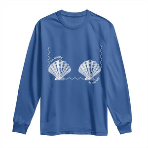 Seashell Bra Long Sleeve Shirt Mermaid Cute Summer Beach Vacation TS10 Royal Blue Print Your Wear