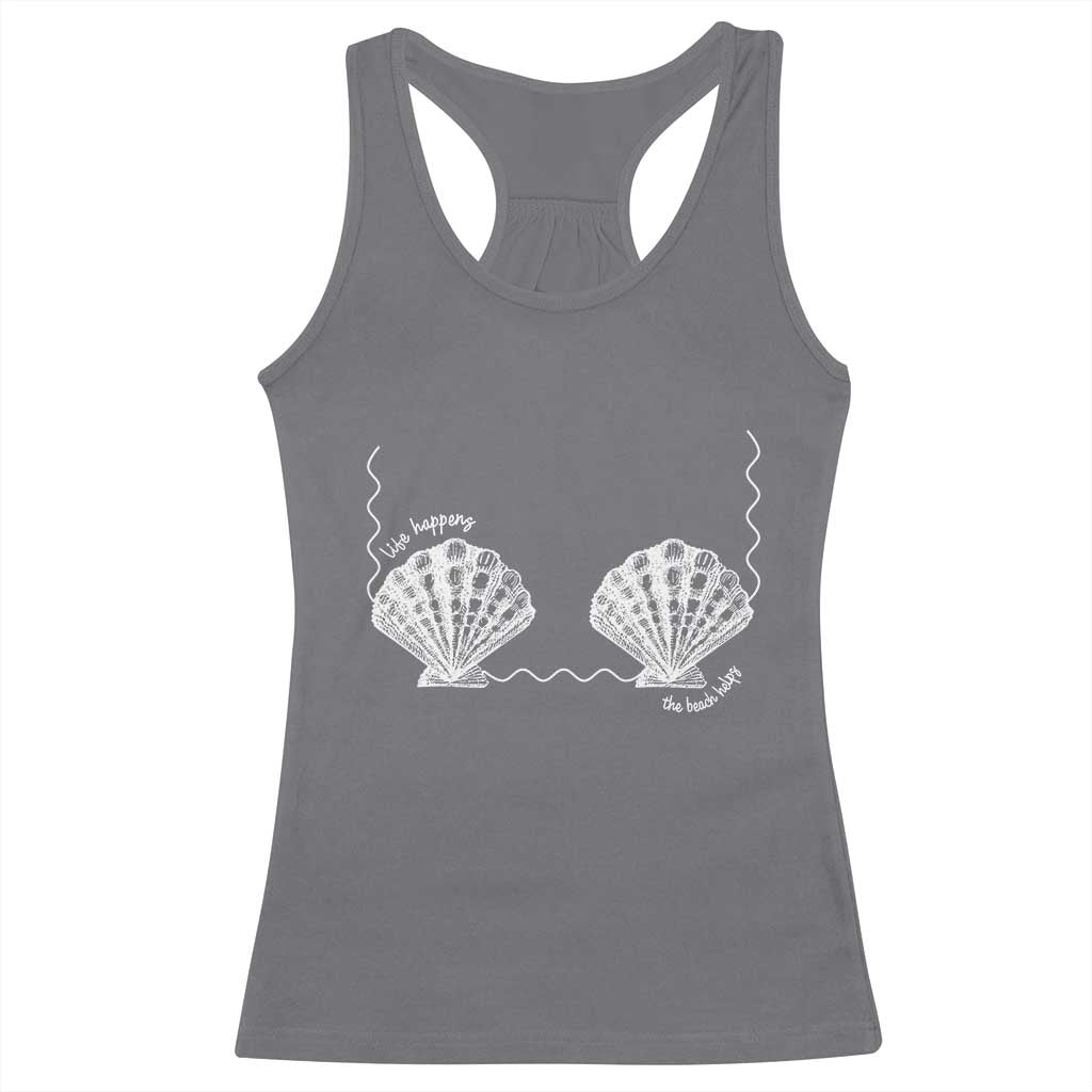 Seashell Bra Racerback Tank Top Mermaid Cute Summer Beach Vacation TS10 Charcoal Print Your Wear