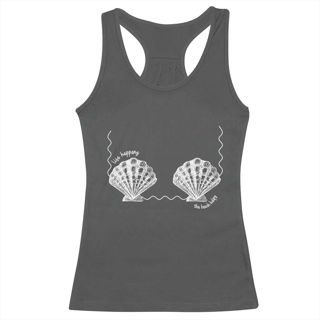 Seashell Bra Racerback Tank Top Mermaid Cute Summer Beach Vacation TS10 Dark Heather Print Your Wear