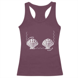 Seashell Bra Racerback Tank Top Mermaid Cute Summer Beach Vacation TS10 Maroon Print Your Wear