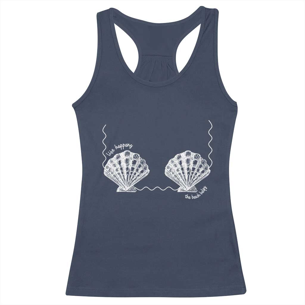 Seashell Bra Racerback Tank Top Mermaid Cute Summer Beach Vacation TS10 Navy Print Your Wear