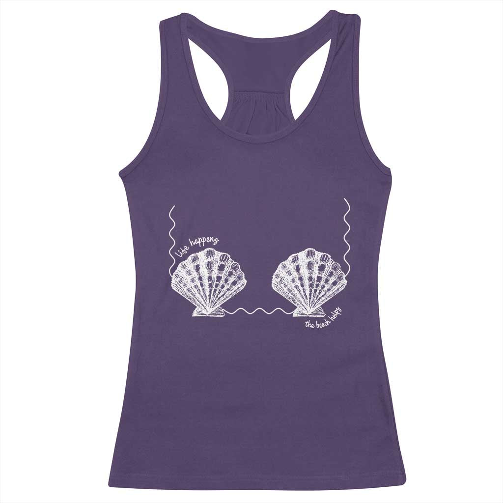 Seashell Bra Racerback Tank Top Mermaid Cute Summer Beach Vacation TS10 Purple Print Your Wear
