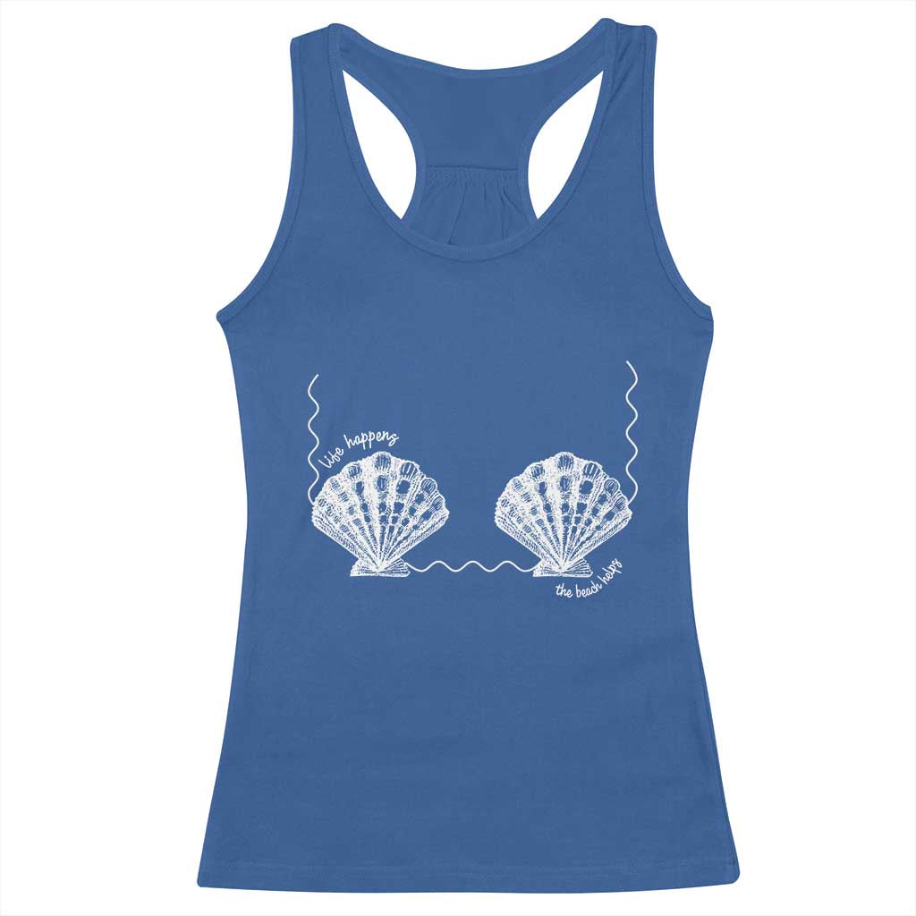 Seashell Bra Racerback Tank Top Mermaid Cute Summer Beach Vacation TS10 Royal Blue Print Your Wear