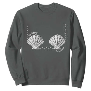 Seashell Bra Sweatshirt Mermaid Cute Summer Beach Vacation TS10 Dark Heather Print Your Wear