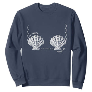 Seashell Bra Sweatshirt Mermaid Cute Summer Beach Vacation TS10 Navy Print Your Wear