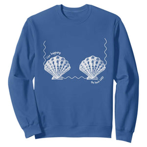 Seashell Bra Sweatshirt Mermaid Cute Summer Beach Vacation TS10 Royal Blue Print Your Wear