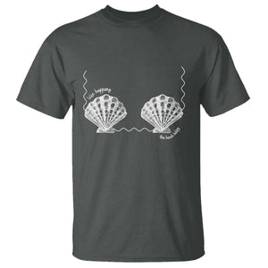 Seashell Bra T Shirt Mermaid Cute Summer Beach Vacation TS10 Dark Heather Print Your Wear
