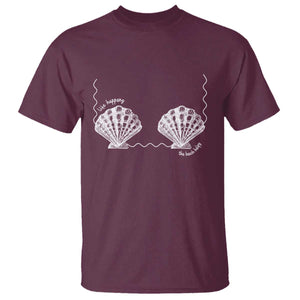 Seashell Bra T Shirt Mermaid Cute Summer Beach Vacation TS10 Maroon Print Your Wear