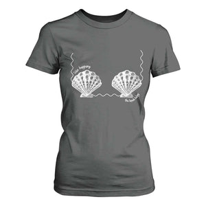 Seashell Bra T Shirt For Women Mermaid Cute Summer Beach Vacation TS10 Dark Heather Print Your Wear