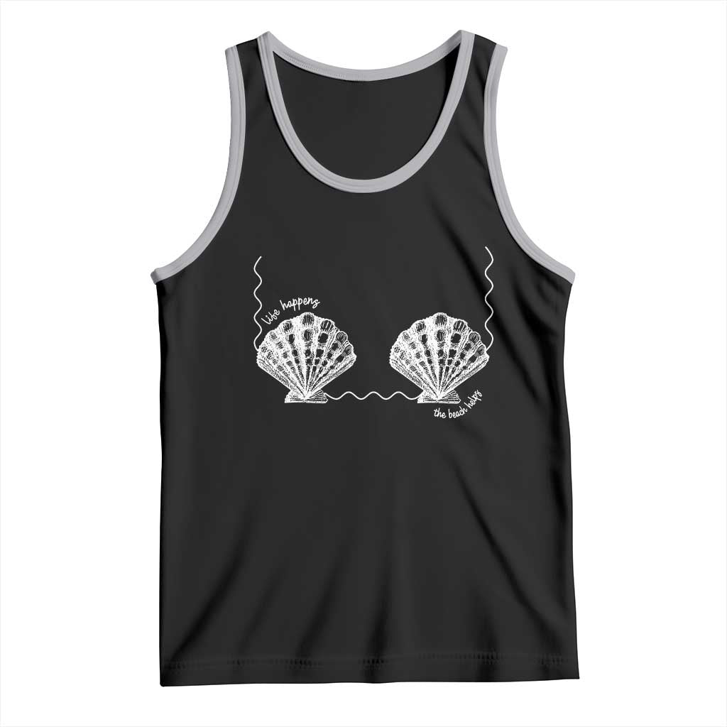 Seashell Bra Tank Top Mermaid Cute Summer Beach Vacation TS10 Black Athletic Heather Print Your Wear