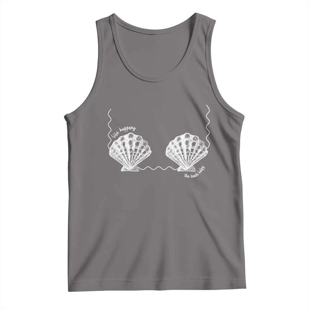 Seashell Bra Tank Top Mermaid Cute Summer Beach Vacation TS10 Deep Heather Print Your Wear