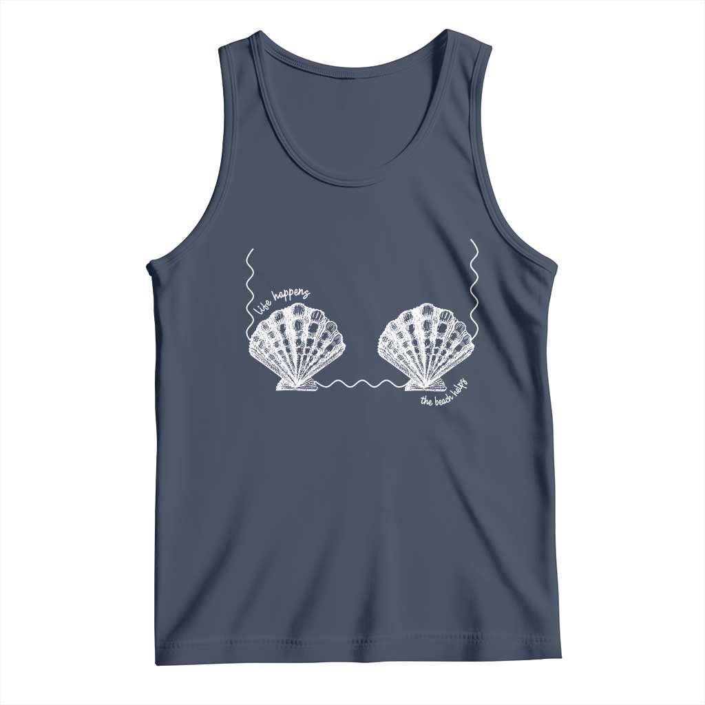 Seashell Bra Tank Top Mermaid Cute Summer Beach Vacation TS10 Navy Print Your Wear