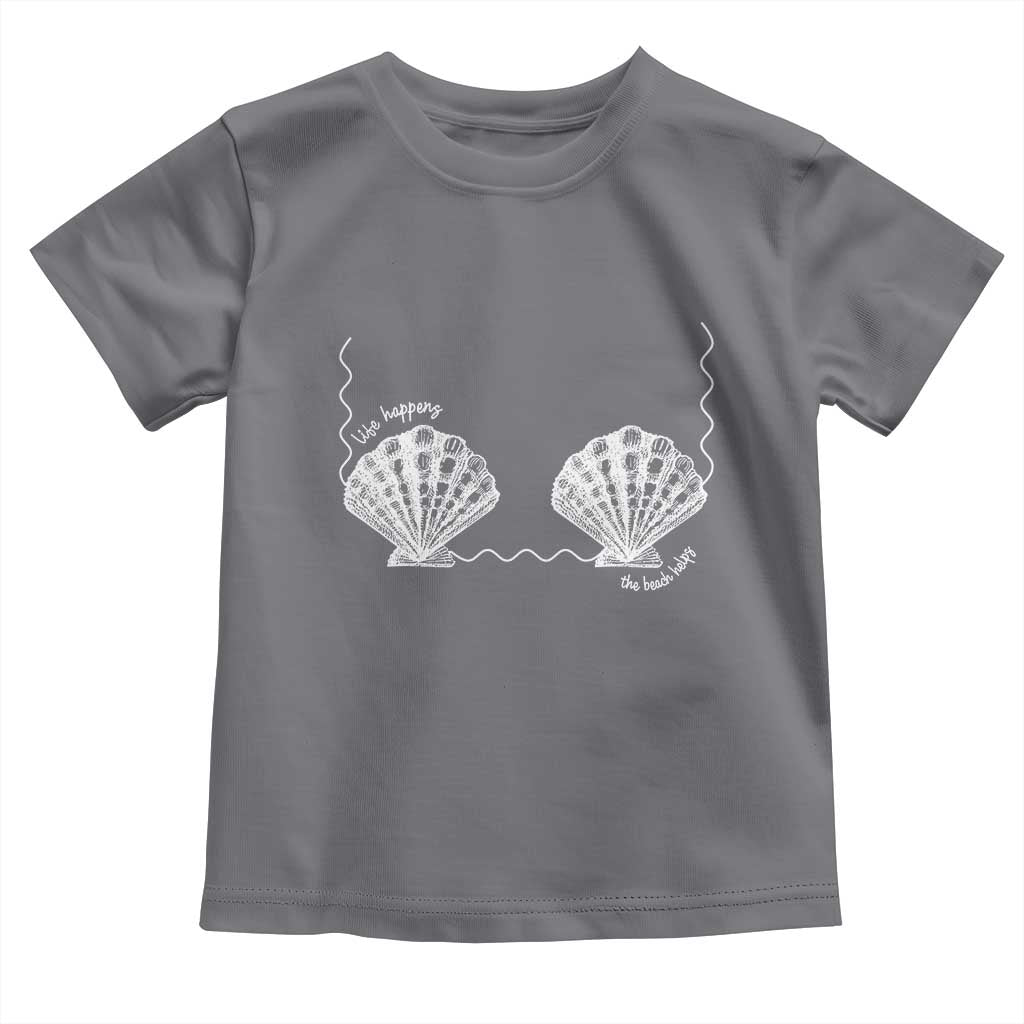 Seashell Bra Toddler T Shirt Mermaid Cute Summer Beach Vacation TS10 Charcoal Print Your Wear