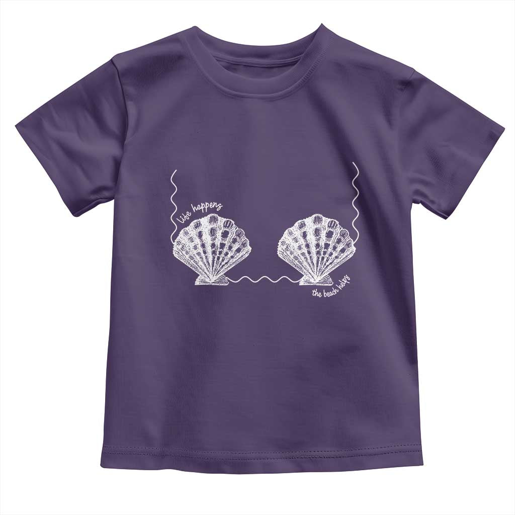 Seashell Bra Toddler T Shirt Mermaid Cute Summer Beach Vacation TS10 Purple Print Your Wear