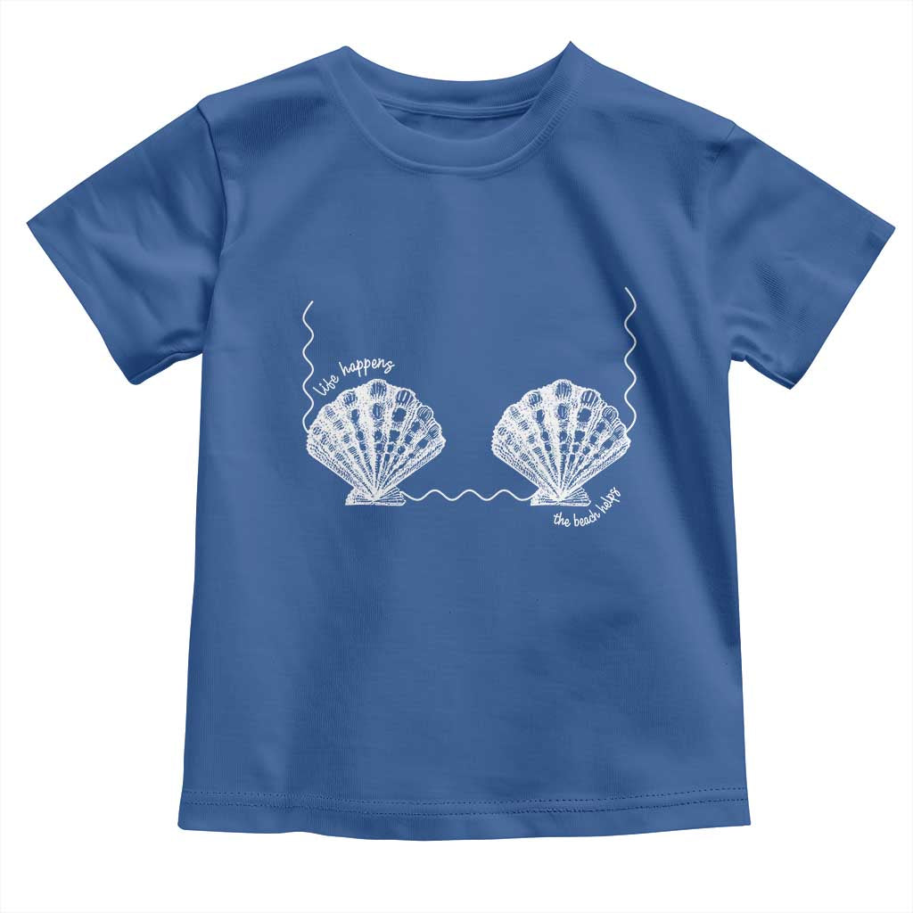 Seashell Bra Toddler T Shirt Mermaid Cute Summer Beach Vacation TS10 Royal Blue Print Your Wear