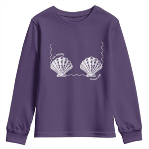 Seashell Bra Youth Sweatshirt Mermaid Cute Summer Beach Vacation TS10 Purple Print Your Wear