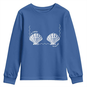 Seashell Bra Youth Sweatshirt Mermaid Cute Summer Beach Vacation TS10 Royal Blue Print Your Wear