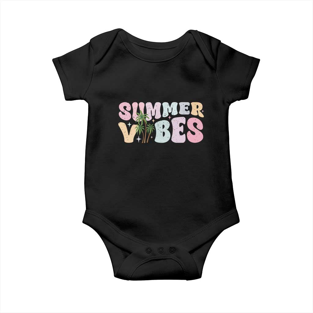 Summer Vibes Baby Onesie Beach Life My First Vacation TS10 Black Print Your Wear