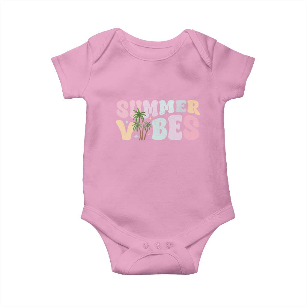 Summer Vibes Baby Onesie Beach Life My First Vacation TS10 Light Pink Print Your Wear