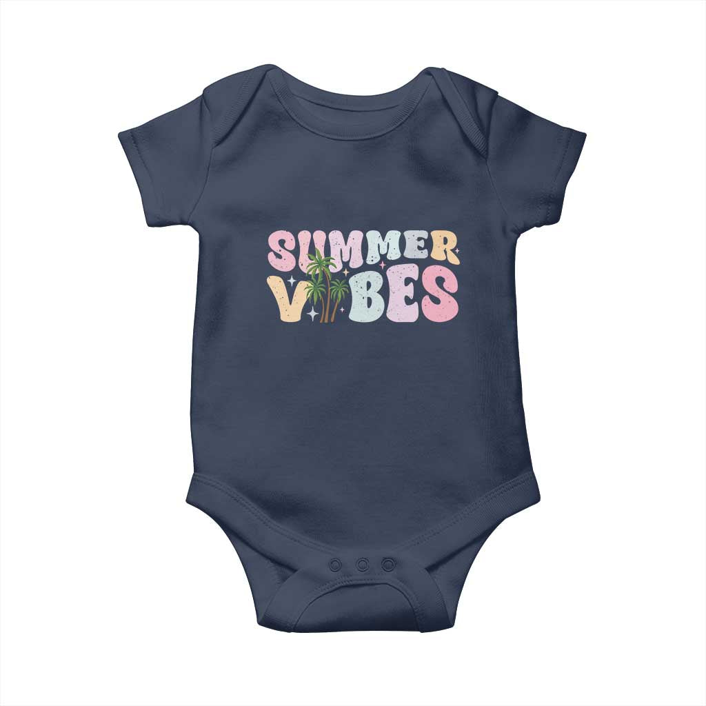 Summer Vibes Baby Onesie Beach Life My First Vacation TS10 Navy Print Your Wear
