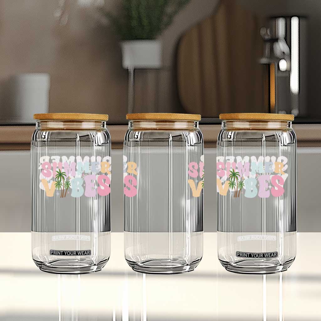 Summer Vibes Glass Can Beach Life Gift Distressed Beach Mom TS10 Print Your Wear