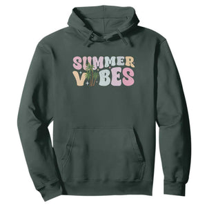 Summer Vibes Hoodie Beach Life Gift Distressed Beach Mom TS10 Dark Forest Green Print Your Wear