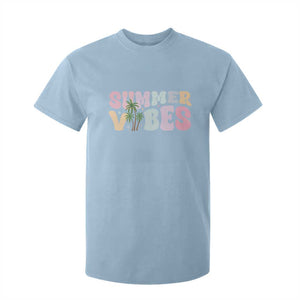 Summer Vibes T Shirt For Kid Beach Life Gift Distressed Beach Mom TS10 Light Blue Print Your Wear