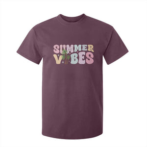 Summer Vibes T Shirt For Kid Beach Life Gift Distressed Beach Mom TS10 Maroon Print Your Wear