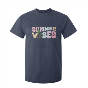 Summer Vibes T Shirt For Kid Beach Life Gift Distressed Beach Mom TS10 Navy Print Your Wear
