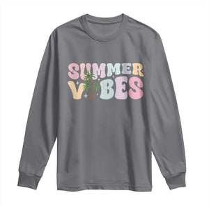 Summer Vibes Long Sleeve Shirt Beach Life Gift Distressed Beach Mom TS10 Charcoal Print Your Wear