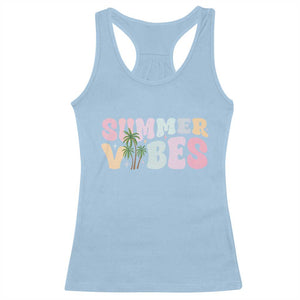 Summer Vibes Racerback Tank Top Beach Life Gift Distressed Beach Mom TS10 Light Blue Print Your Wear