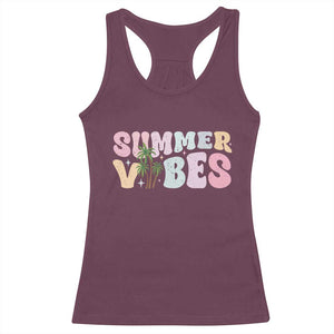 Summer Vibes Racerback Tank Top Beach Life Gift Distressed Beach Mom TS10 Maroon Print Your Wear