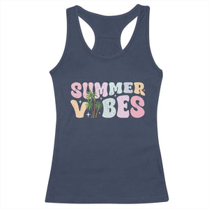 Summer Vibes Racerback Tank Top Beach Life Gift Distressed Beach Mom TS10 Navy Print Your Wear