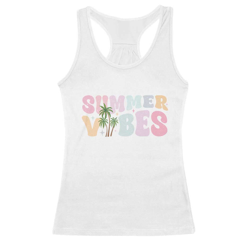 Summer Vibes Racerback Tank Top Beach Life Gift Distressed Beach Mom TS10 White Print Your Wear