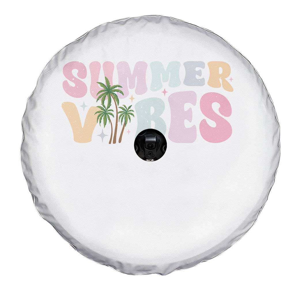 Summer Vibes Spare Tire Cover Beach Life Gift Distressed Beach Mom TS10 Print Your Wear